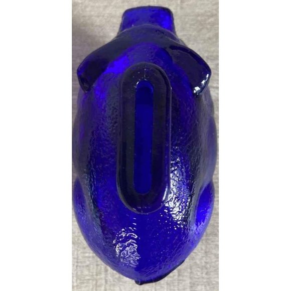 Vintage Small Cobalt Blue Glass Piggy Coin Money Bank•MINT CONDITION•I have ten - Picture 9 of 10
